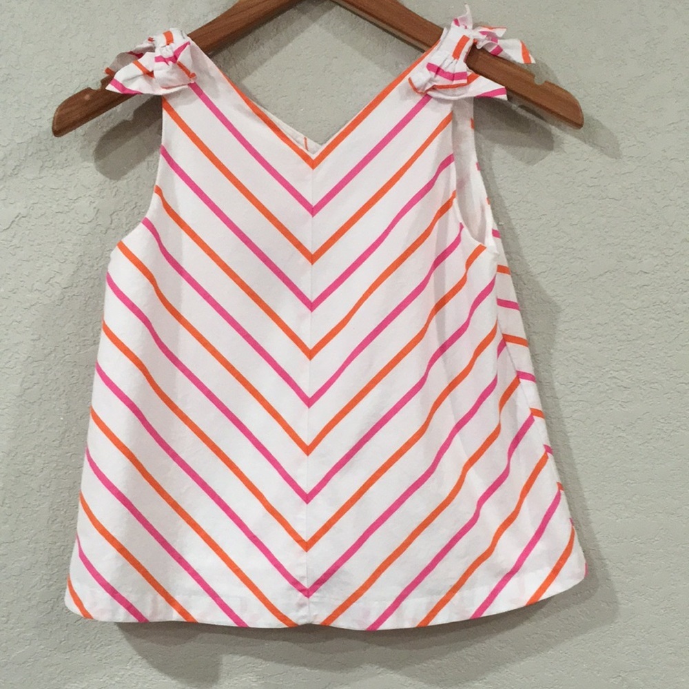 👍$7/Bundle Janie And Jack Girls 12 Stripe Tank Bow Accent Buttons 100% Cotton